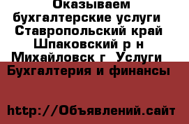 Оказываем бухгалтерские услуги - Ставропольский край, Шпаковский р-н, Михайловск г. Услуги » Бухгалтерия и финансы   